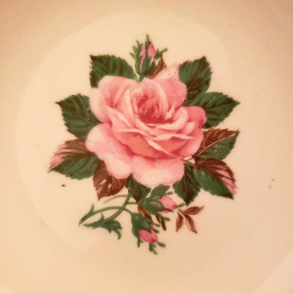 American Rose Dessert Fruit Bowls Small Paden City Pink Roses Gold Vintage Lot 3 - Picture 8 of 10